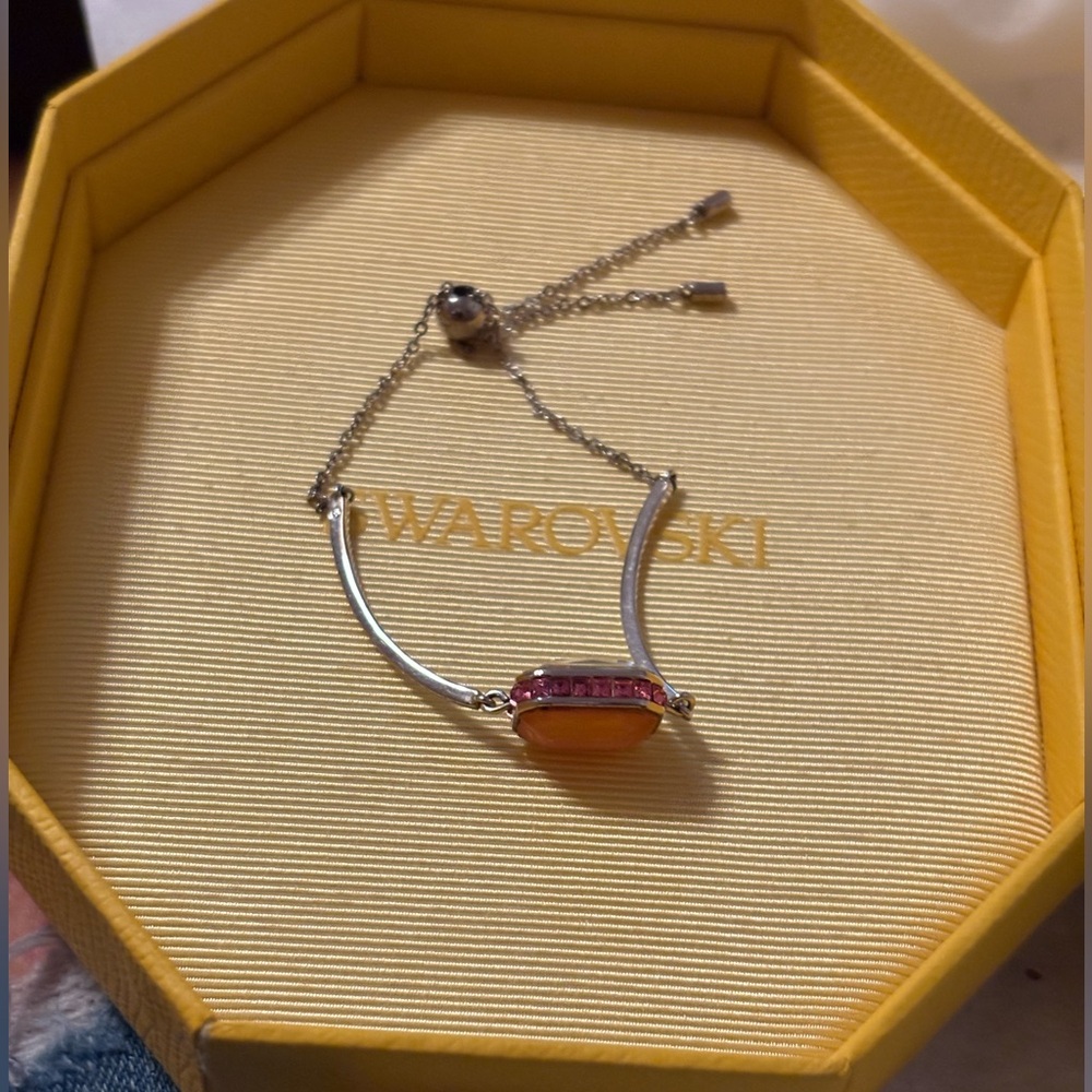 Swarovski Silver and Orange Bracelet